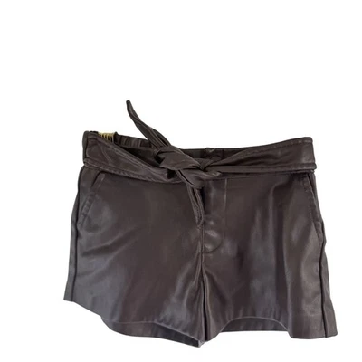 Pantalones Cortos Zara Niños Niña Marrón Imitación Cuero Bolsillos Corbata Frontal Talla 2 Años Foto 1 de 4