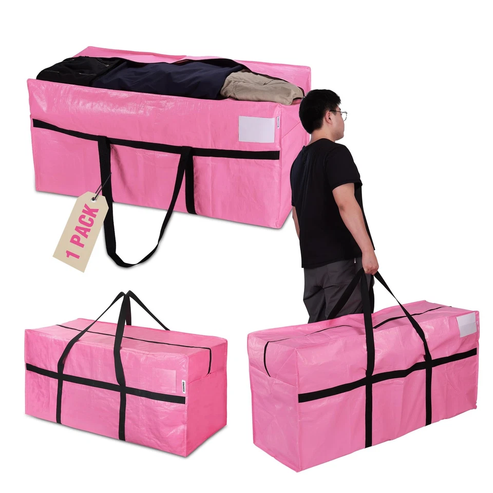 WORKPRO 66 Gallon Heavy-Duty Extra Large Moving Bags with Zippers Carry Handles - Image 1 of 4