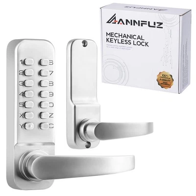 Single-Sided Mechanical Keyless Door Lock with Handle,Keypad Front Door Lock ... - Image 1 of 4