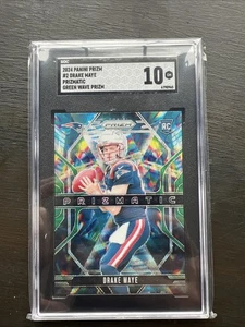 2024 Panini Prizm - Prizmatic Drake Maye #2 Green Wave Prizm (RC) SGC 10 Gm 💎 - Bild 1 von 2