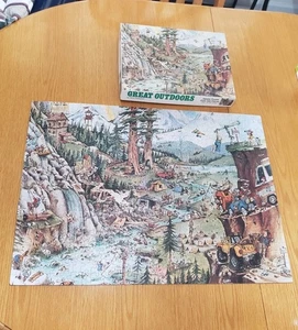 Vintage 1988 Gary Patterson 550 Teile Puzzle Great Outdoors Cartoon KOMPLETT - Bild 1 von 3