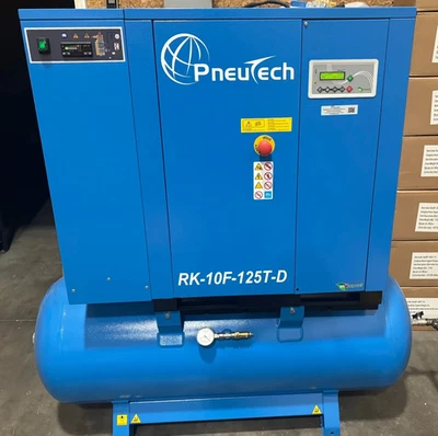 Compresor/secador de aire de tornillo rotativo Pneutech 10 HP RK-10F-120-125T-D Foto 1 de 4