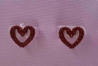 Swarovski Una Stud Red Heart Earrings Extra Small  Gold-Tone Plated 5634812 NEW - Image 1 of 4