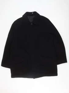 Marks and Spencer Men's Black Wool Coat L - Picture 1 of 12