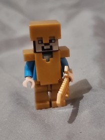 LEGO Steve with Pearl Gold Legs Armor and Helmet Minifigure Minecraft (21127)