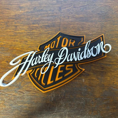 3D Printed Harley Davidson Sign Bar & Shield Wall Art - Image 1 of 4