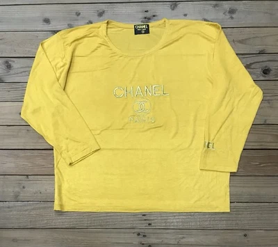Винтажный 90-х годов Chanel рубашка Sz.L женщин золото бутлег вышитый (без импортных сборов) - Изображение 1 из 4