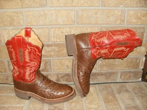 Bota Occidental Lucchese 2000 Pluma Completa Avestruz Dama 9.5 C Ancho/EE. UU. - Imagen 1 de 8