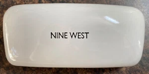 Nine West White Eye Sun Glasses Case Hard Hinged Clamshell - Picture 1 of 8