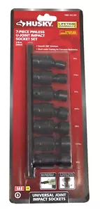 NEW! Husky 7 Piece 3/8" SAE Pinless Impact Socket Set U-Joint 1005 143 251 - Picture 1 of 3