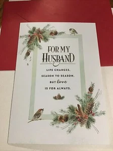Buon Natale per mio marito amore 5,5”x8” grande biglietto di auguri Hallmark - Foto 1 di 6