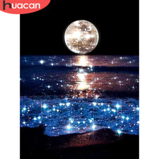 5D Diamond Painting Full Round Square Moon Diamond Embroidery Seaside Mosaic