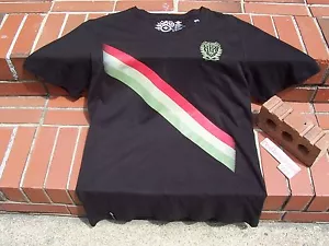 NEW LRG Lifted Research Group V-Neck Stripes Blk Green Red Men's T-Shirt S/Small - Picture 1 of 5