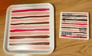 IKEA Tray Tablet, TORRAST Strips Pink 33 X 32,5 cm, IKEA,+ passend Serviettenrar