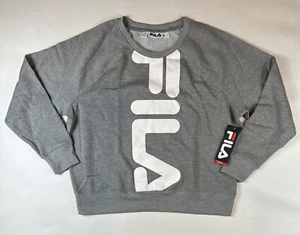 FILA Soft Fleece Crewneck Sweatshirt Logo Gray Women’s Sz 2X MSRP $60.00 NEW. - Picture 1 of 7