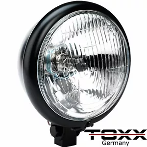 ToXx Motorrad Scheinwerfer H4 Schwarz Bates Style Bullet 5 3/4 Zoll e-geprüft - Bild 1 von 5