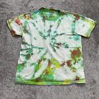Gildan Shirt Youth Medium 10/12 Green Tie Dye Crew Cotton Short Sleeve Kids Top