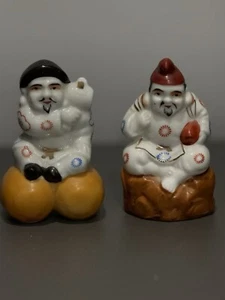 Vintage Japanese Lucky Gods God of Wealth Laughing God Figurines - Picture 1 of 10