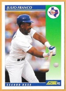 JULIO FRANCO TEXAS RANGERS #108 - PUNTUACIÓN CASI NUEVA-COMO NUEVA 1992 - Imagen 1 de 2