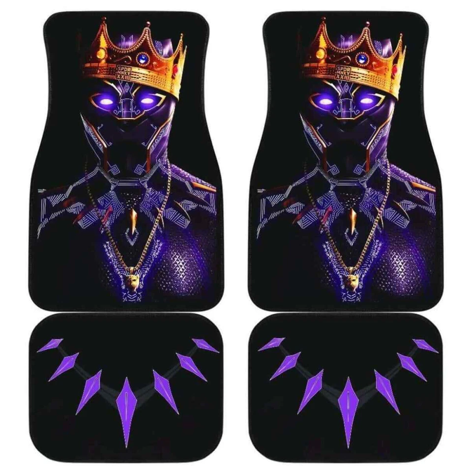 Alfombrillas antideslizantes para coche Black Panther ajuste universal superhéroe decoración automática para Foto 1 de 1