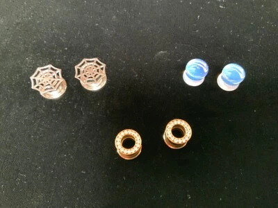 00 g enchufes/túneles, 3 pares, 2 metales, 1 Pyrex, nuevo, venta liquidación tienda  Foto 1 de 4