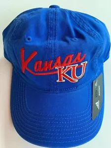 Kansas Jayhawks University One Size Women’s Adidas Structured Adjustable Cap Hat - Picture 1 of 2