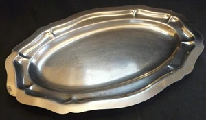 Plat de service inox ovale – 40 x 26,5 cm – Ref 4623C - Imagen 1 de 4