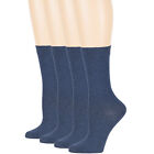 Women's Cotton 4 Pack Solid Dress Business Crew Cozy Sock Medium 9-11 Light Navy