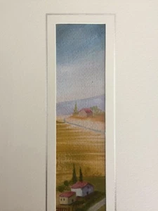 Baldini Daniela titolo Toscana tempera olio su cartone cm 7,5x42 Certificato - Imagen 1 de 4