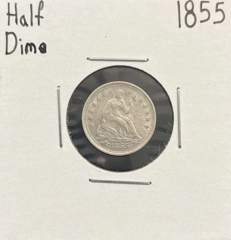 1855 Seated Liberty Half Dime Silver Coin Cover