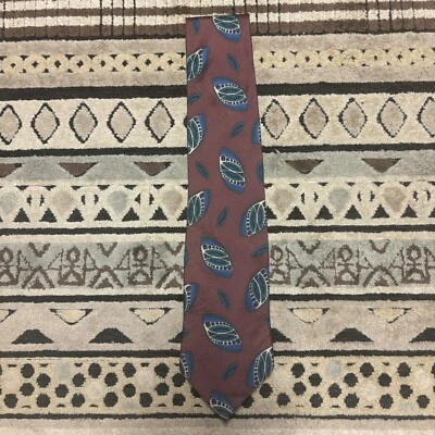 Red Pattern Preppy Oleg Cassini Silk Neck Tie - Image 1 of 4