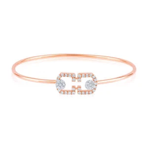 Brazalete de diamantes naturales de 0,7 quilates de oro de 14 quilates certificado - Imagen 1 de 7