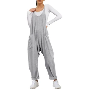 Jumpsuits for Women Casual Summer Rompers Sleeveless Loose Spaghetti Strap Baggy - Picture 1 of 5