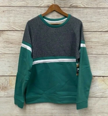 Dikotomy Co Sudadera Para Hombres Grande Verde y Gris Cuello Redondo Pullover Sudadera Nueva  Foto 1 de 3