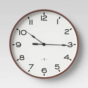 16" Thin Frame Wall Clock Red/Brown - Threshold - Picture 1 of 3