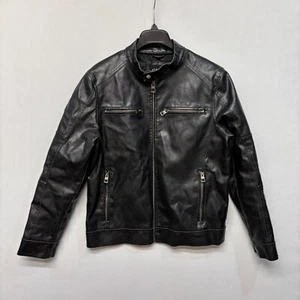 Guess Herren Kunstleder Full Zip Motorrad Jacke Größe Medium D012 -12 - Bild 1 von 17