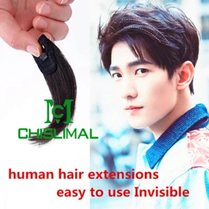 4 colors Mini Invisible Clips In Human Hair Extensions for Men Clip In hair - Picture 1 of 15