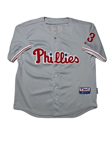 Vintage Majestic Philadelphia Phillies Cliff Lee #33 Sewn Jersey Mens Sz 50 Grey Cover