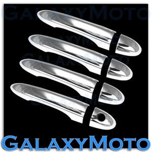 Triple Chrome 4 Door Handle+NO Smart keyHole Cover FOR 14-22 Jeep Cherokee - Picture 1 of 1