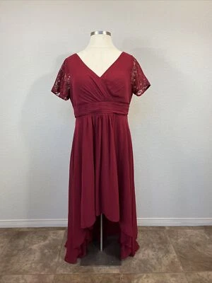 Красное платье Beetlejuice Drowsy Chaperone шифоновое кружевное эдвардианское 47 дюймов - Изображение 1 из 4