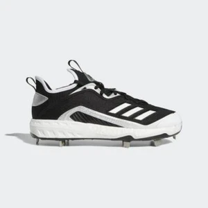 adidas Men's Icon 6 Baseball Cleats Black / White / Silver Size 11.5 EG6488 - Picture 1 of 10