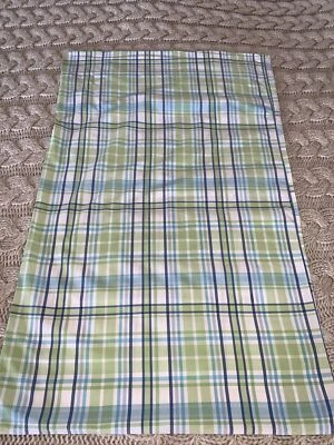 2 Fronhas POTTERY BARN TEEN Xadrez Padrão Verde e Azul Verão Praia HTF - Imagem 1 de 4