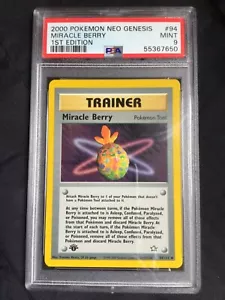 Pokemon Cards: 1st Edition Neo Genesis Uncommon: Miracle Berry 94/111: PSA 9 - Picture 1 of 6