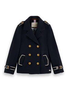 Scotch & Soda Kids Navy Wool-Blend Classic Double Breasted Jacket Size, 10 - Picture 1 of 1