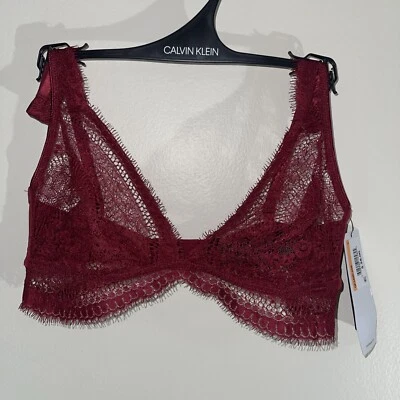 Nuevo con etiquetas Sujetador Triángulo Calvin Klein Mujer Medallón Encaje Sin Forro S Foto 1 de 4