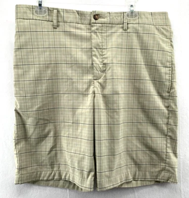 Pantalones Cortos de Golf Greg Norman Para Hombres 36 Tostados Chinos a Cuadros Frente Plano Caminar Informales Foto 1 de 4