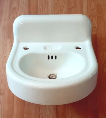 Antique Cast Iron White High Back Porcelain Country Farmhouse Half Round Sink Cover