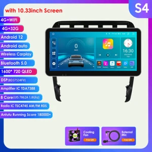 10.33" For Porsche Cayenne 2003-2010 Android 4+32G Car GPS Nav Wifi Radio Stereo - Picture 1 of 24