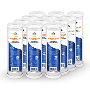 "Cartucho de filtro de agua bloque de carbono de coco premium Aquaboon de 12 unidades 10x2,5" - Imagen 1 de 1