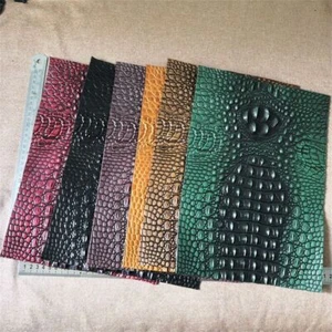 2X Real Cowhide Leather Hide Craft Leather Fabric Crocodile Pattern White7.3x4in - Picture 1 of 25